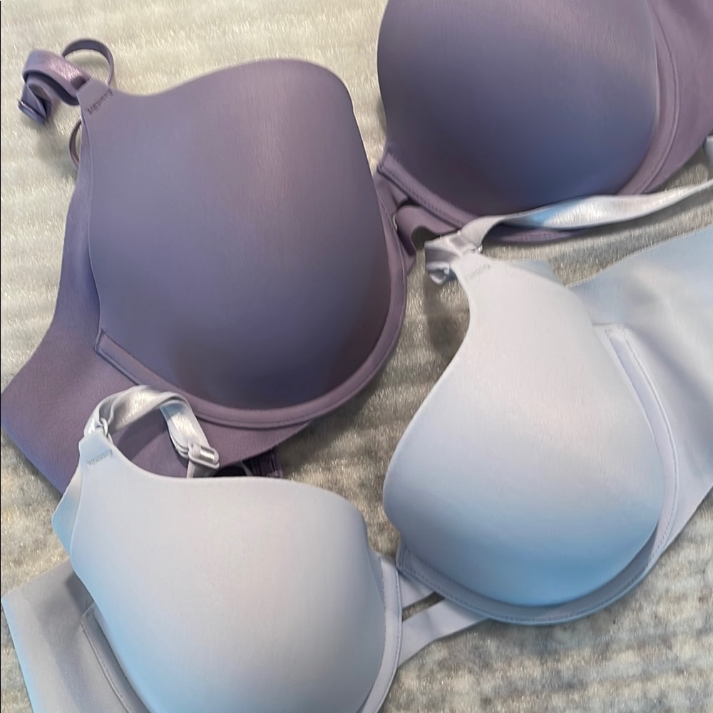 Warner's Women's No Side Effects 36 C  Lavender & Light Blue Women's Bras